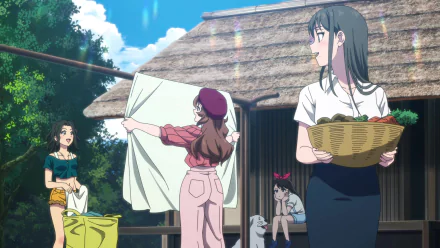 HD desktop wallpaper featuring artwork from Zom 100: Bucket List of the Dead, showcasing vibrant anime imagery and themes of adventure amidst a zombie apocalypse.