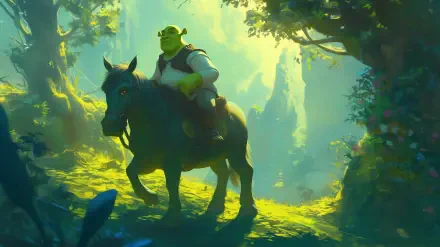 HD desktop wallpaper featuring Shrek, the beloved character from the movie Shrek. This vibrant background captures the charm of the iconic ogre.