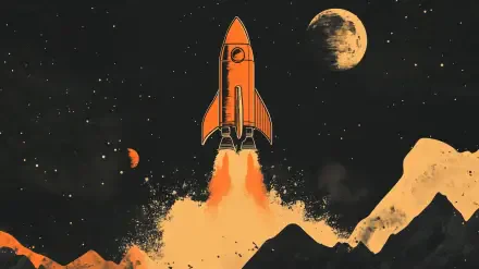 A stunning HD desktop wallpaper featuring a dramatic rocket launch, capturing the power and excitement of space exploration against a vivid background.