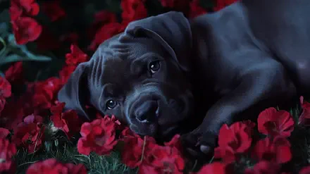 Cane Corso black puppy HD Desktop Wallpaper | Background Image