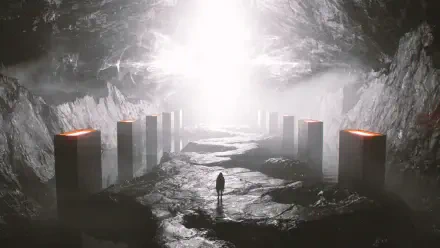 Sci Fi landscape man light HD Desktop Wallpaper | Background Image