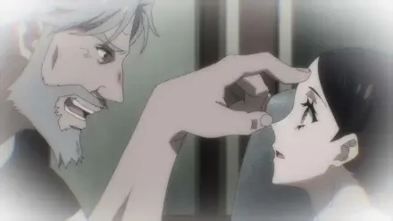 A dramatic scene from The Most Notorious Talker Runs the World's Greatest Clan, featuring intense expressions between two characters in an anime style. HD desktop wallpaper.