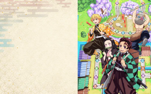 Demon Slayer -Kimetsu no Yaiba- Sweep the Board! HD Desktop Wallpaper | Background Image