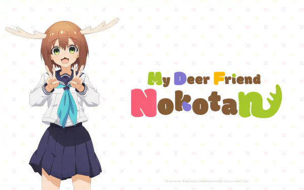 Anime-inspired HD wallpaper featuring characters from My Deer Friend Nokotan and Noko Shikanoko, showcasing vibrant colors and detailed artwork for an engaging background.