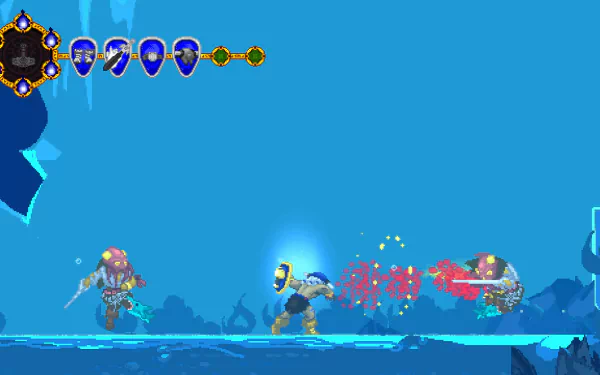 HD desktop wallpaper featuring imagery from the video game Volgarr the Viking II, showcasing vibrant artwork and epic scenes from this engaging platformer.