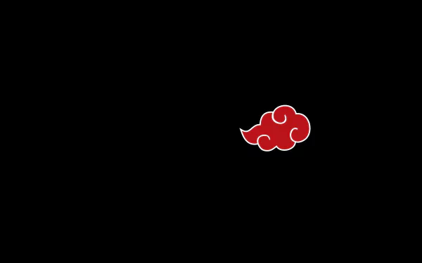 Naruto-themed 4K Ultra HD PC desktop wallpaper featuring a red Akatsuki cloud symbol on a black background.