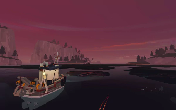 HD desktop wallpaper featuring art from the video game Dredge - The Iron Rig. A visually striking background highlighting the game's unique aesthetic.