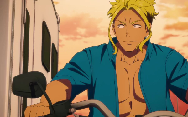 A vibrant HD desktop wallpaper featuring Kenichirou Ryuuzaki from the anime Zom 100: Bucket List of the Dead, capturing the dynamic essence of the series.