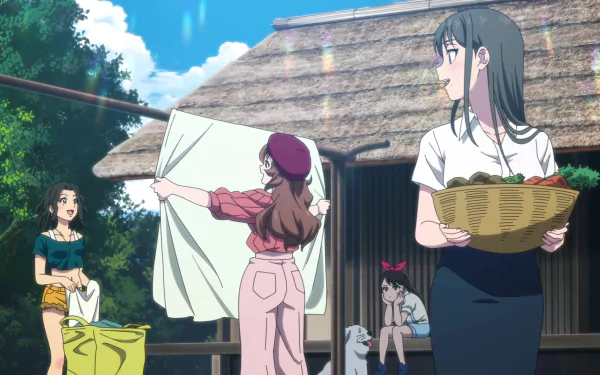 HD desktop wallpaper featuring artwork from Zom 100: Bucket List of the Dead, showcasing vibrant anime imagery and themes of adventure amidst a zombie apocalypse.