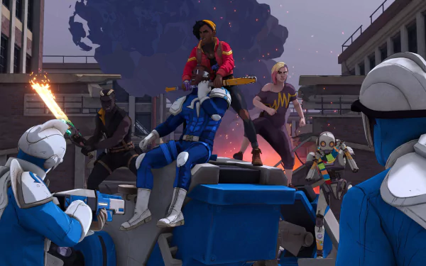 HD desktop wallpaper from the video game Dustborn, featuring intriguing visuals that capture the essence of the game's unique style and atmosphere.