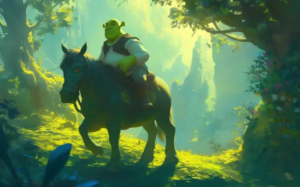 HD desktop wallpaper featuring Shrek, the beloved character from the movie Shrek. This vibrant background captures the charm of the iconic ogre.