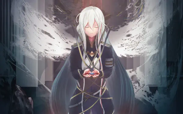 A captivating 4K Ultra HD wallpaper featuring Vladilena Milizé from the anime Eighty Six, showcasing her with a serene expression and intricate details in a dynamic background.