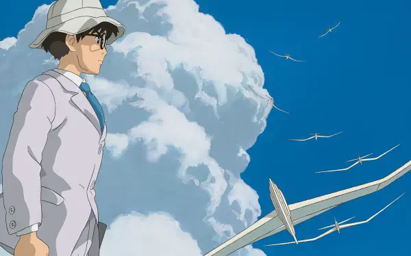 A vibrant HD wallpaper from Studio Ghibli's The Wind Rises, featuring stunning animation that captures the essence of the film's soaring themes and breathtaking visuals.