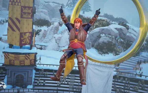 HD wallpaper featuring Ron Weasley from the video game Harry Potter: Quidditch Champions, showcasing the excitement of quidditch. Great for fans of the series.
