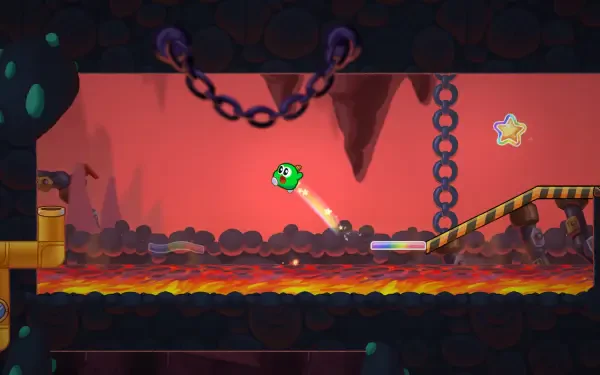 HD desktop wallpaper featuring artwork from the video game Gimmick! 2, showcasing vibrant colors and stylized characters, enhancing any gaming setup.