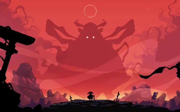 A captivating 4K Ultra HD wallpaper featuring pixel art from the video game Shogun Showdown, showcasing vibrant graphics and dynamic imagery for gaming enthusiasts.