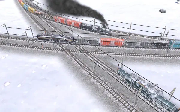 A dynamic HD wallpaper featuring themes from the video game Railroad Corporation 2, showcasing a vibrant and immersive gaming environment.