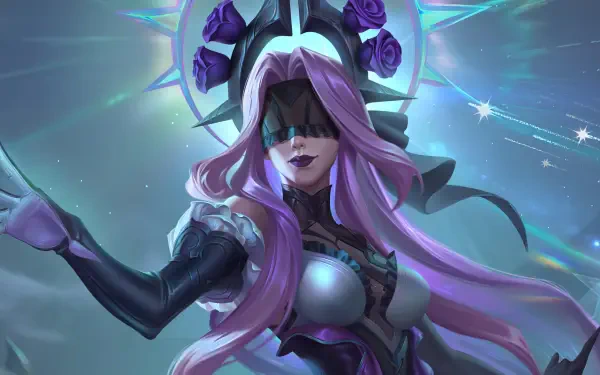 Syndra from League of Legends is depicted in a stunning 4K Ultra HD wallpaper, showcasing her powerful presence and intricate design against a mystical background.