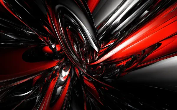 Abstract black and red swirls create a dynamic and striking design in this 4K Ultra HD PC desktop wallpaper, adding a bold visual element to any background.