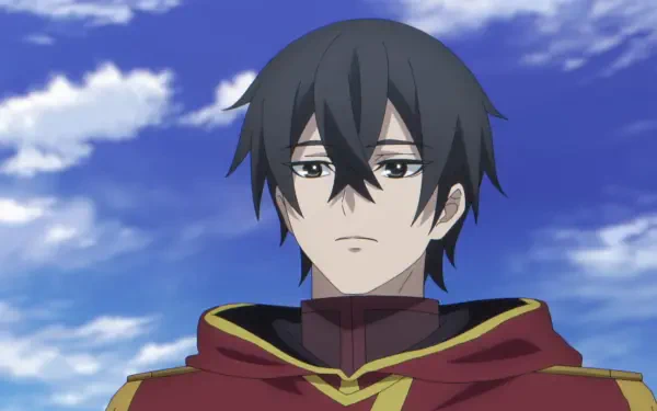 A character from The Strongest Magician in the Demon Lord's Army was a Human gazes into the distance against a blue sky, showcased in this captivating HD desktop wallpaper.