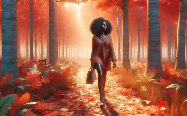 Autumn woman forest HD Desktop Wallpaper | Background Image