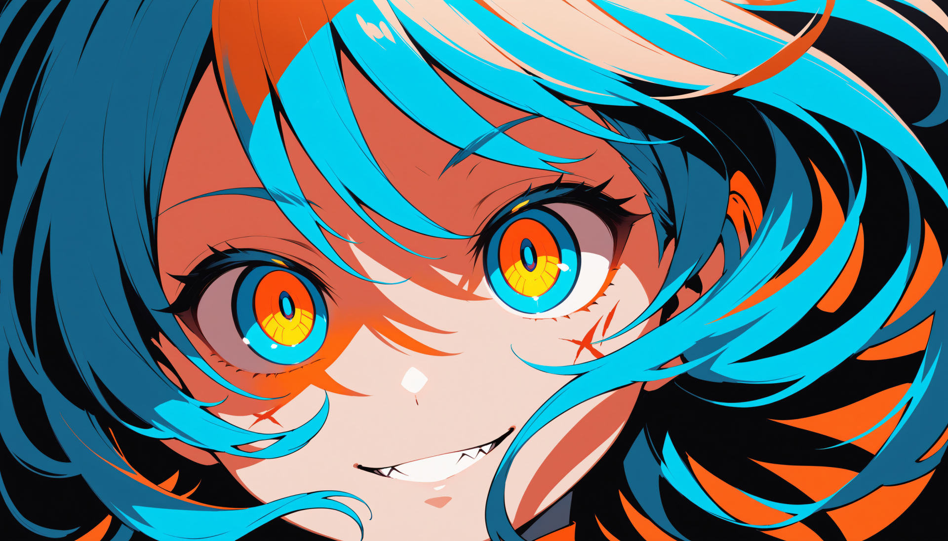 Download Anime Girl Blue Orange (Color) Anime Eyes Anime Girl Blue Anime Orange Anime HD Wallpaper