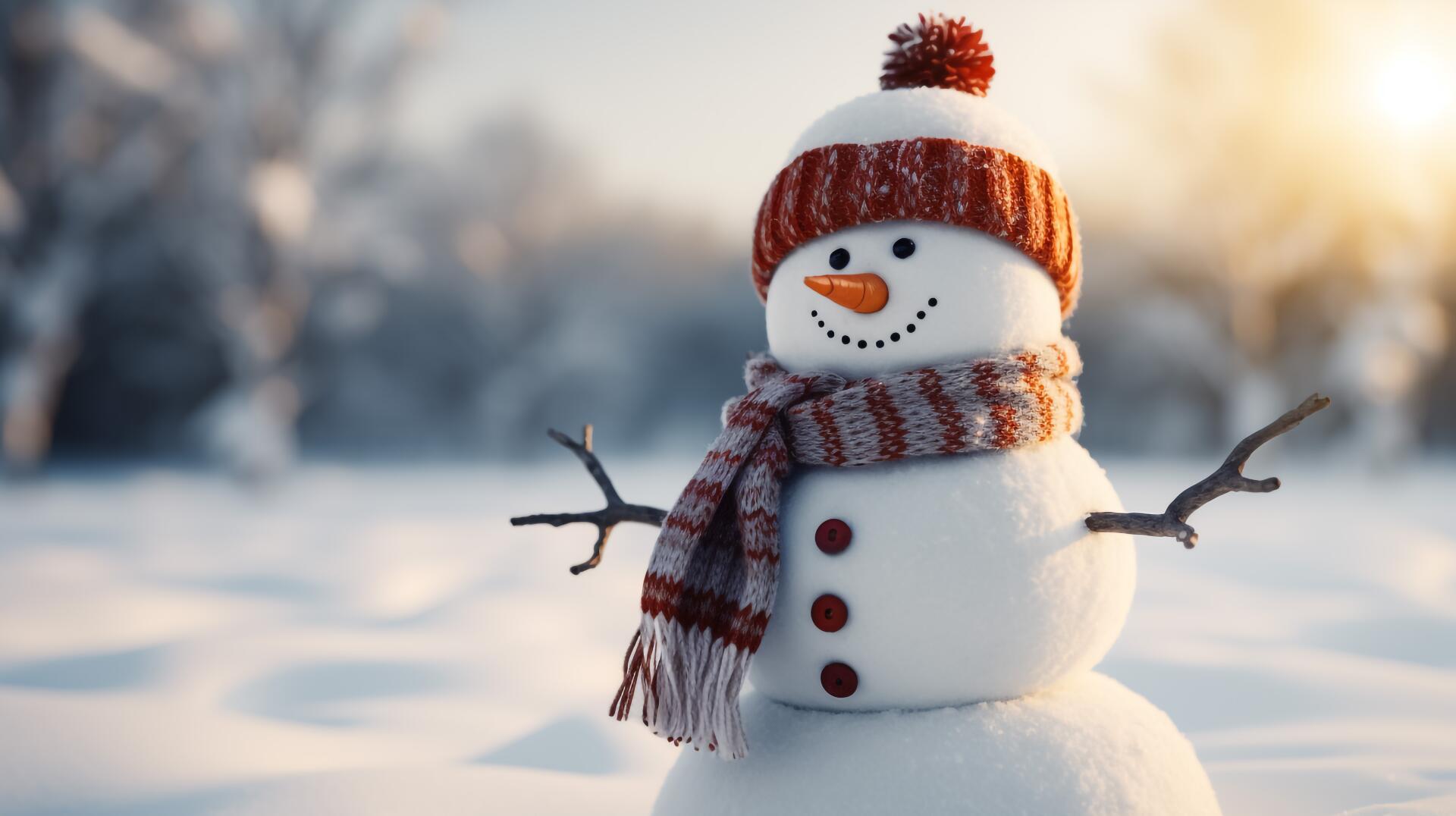 Download Snowman 4k Ultra HD Wallpaper