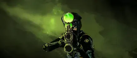 Caitlyn from Arcane aims her sniper rifle in this striking 4K Ultra HD wallpaper, showcasing the intense atmosphere of Arcane Season 2.