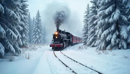 snow train HD Desktop Wallpaper | Background Image