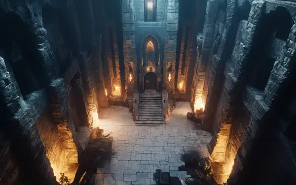 fantasy dwarven stronghold castle dungeon ruin HD Desktop Wallpaper | Background Image