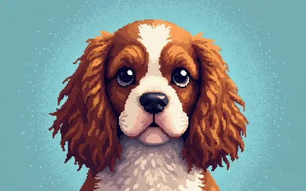 A detailed 4K Ultra HD depiction of a cocker spaniel, showcasing its expressive eyes and soft, curly fur against a vibrant background.