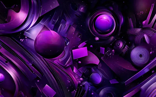 Abstract purple shapes and forms create a mesmerizing composition in this 4K Ultra HD desktop wallpaper, rich in depth and dynamic textures.