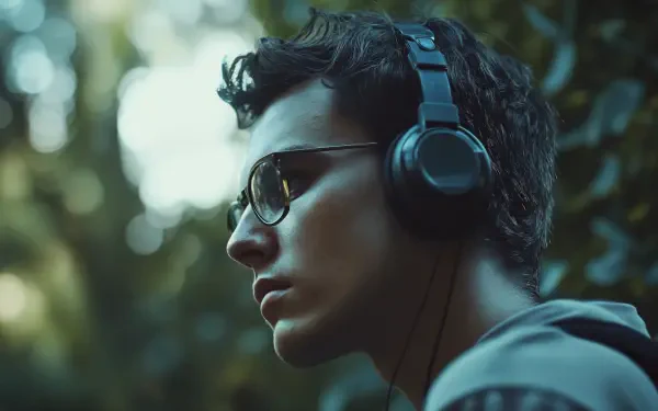 man heaphones hipster portrait headphones HD Desktop Wallpaper | Background Image