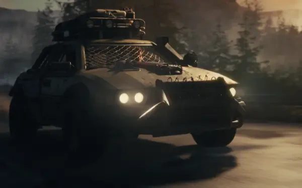 A rugged vehicle equipped for survival in a post-apocalyptic setting, showcasing the immersive graphics of State of Decay 3 in stunning 4K Ultra HD.