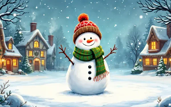 snowman Christmas HD Desktop Wallpaper | Background Image