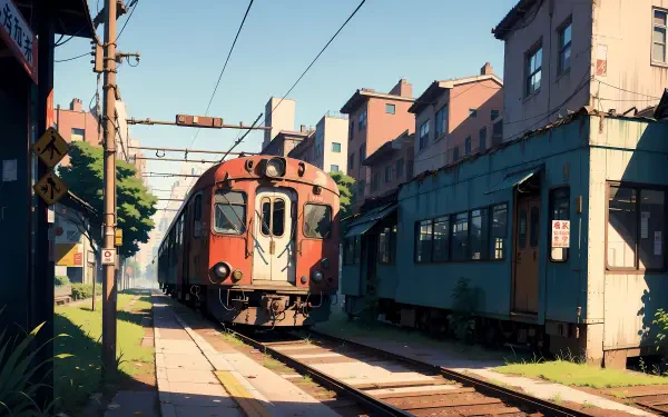 AI Art train Anime anime train HD Desktop Wallpaper | Background Image