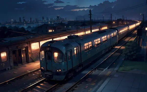AI Art train Anime anime train HD Desktop Wallpaper | Background Image