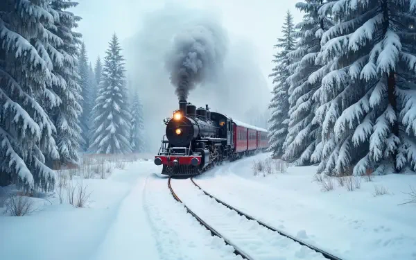 snow train HD Desktop Wallpaper | Background Image