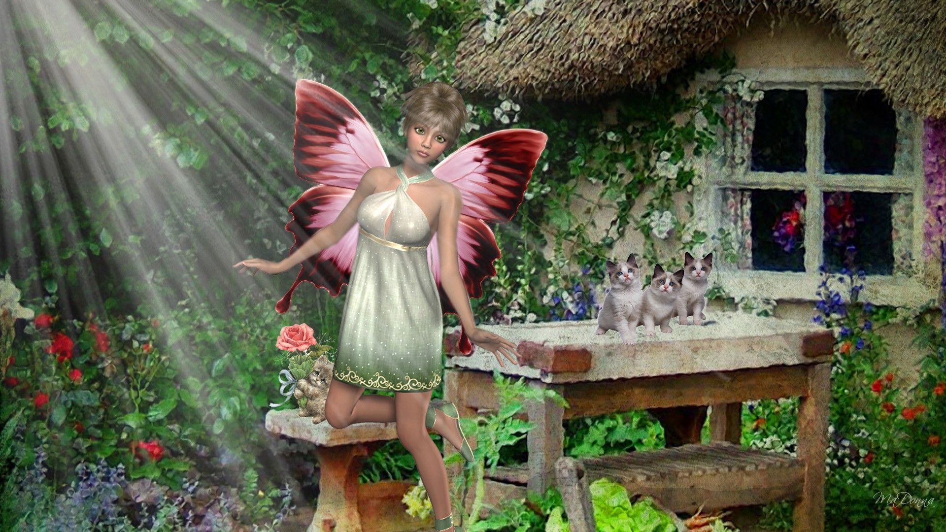 Fantasy fairy desktop wallpaper.