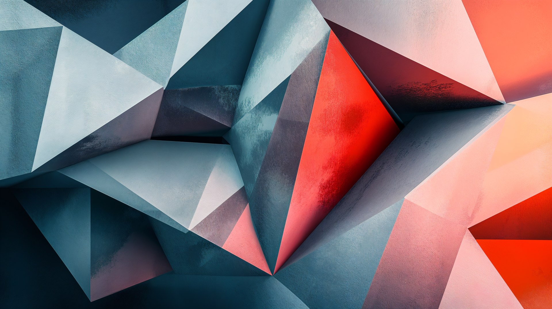4K Ultra HD abstract geometric texture in red and blue tones, featuring sharp angular shapes creating a dynamic, modern PC desktop wallpaper background.