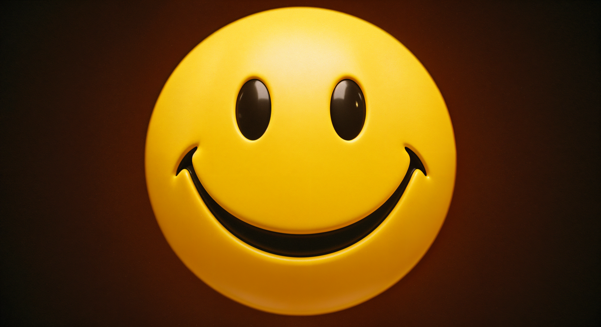 A vibrant yellow smiley face with large black eyes and a broad smile, set against a dark background. This image serves as a cheerful 4K Ultra HD desktop wallpaper.