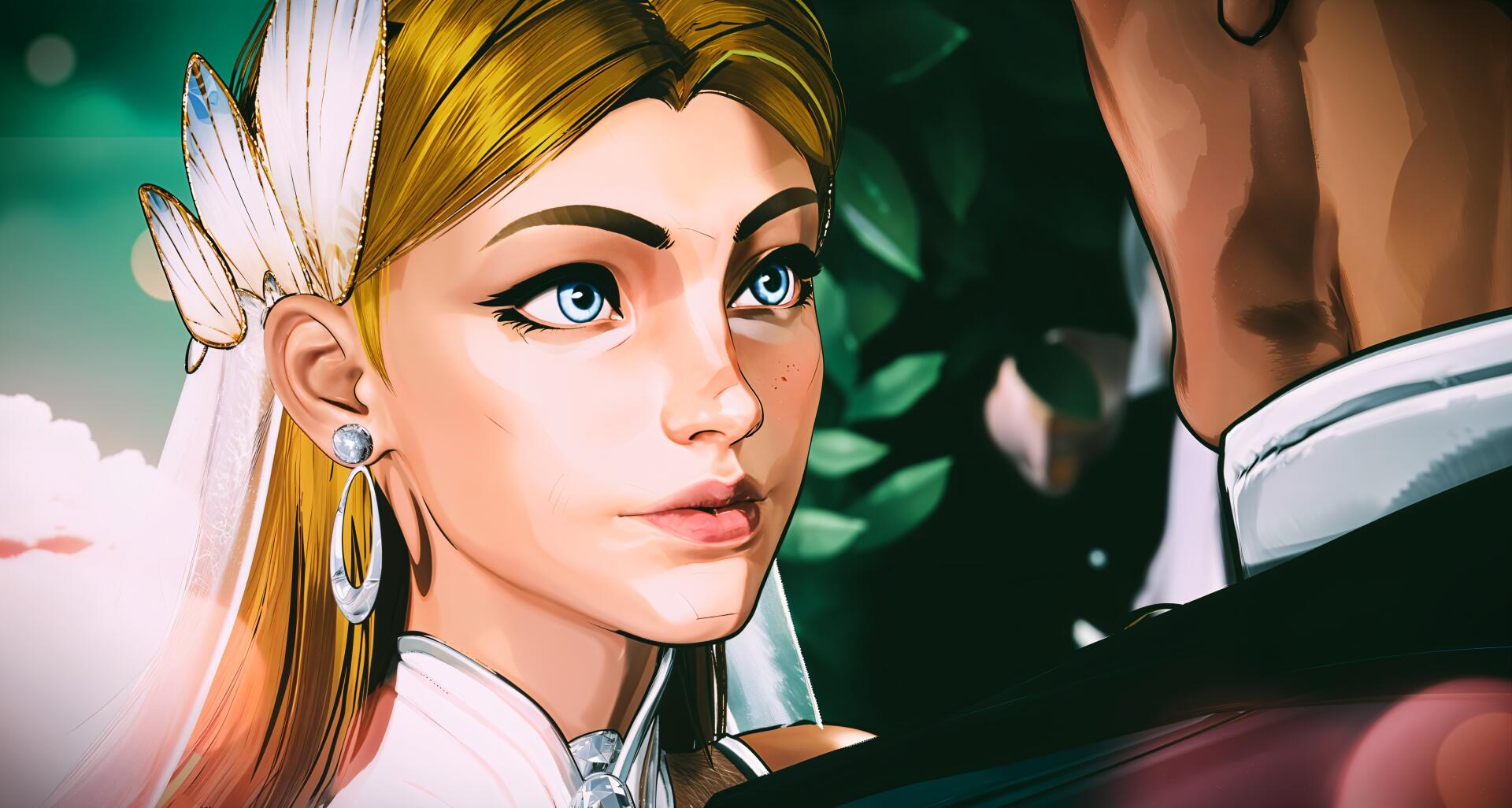 4K Ultra HD PC wallpaper featuring a close-up of a blonde female character from the Marvel Rivals video game, showcasing detailed, vibrant digital art.