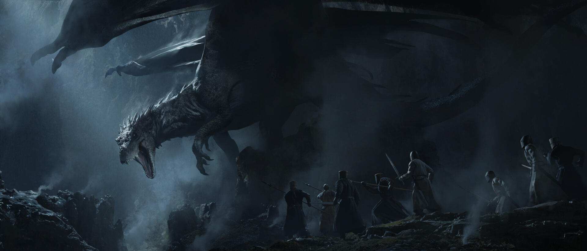 Download Dragon Fantasy Battle Cave HD Wallpaper by Andrew Andreev