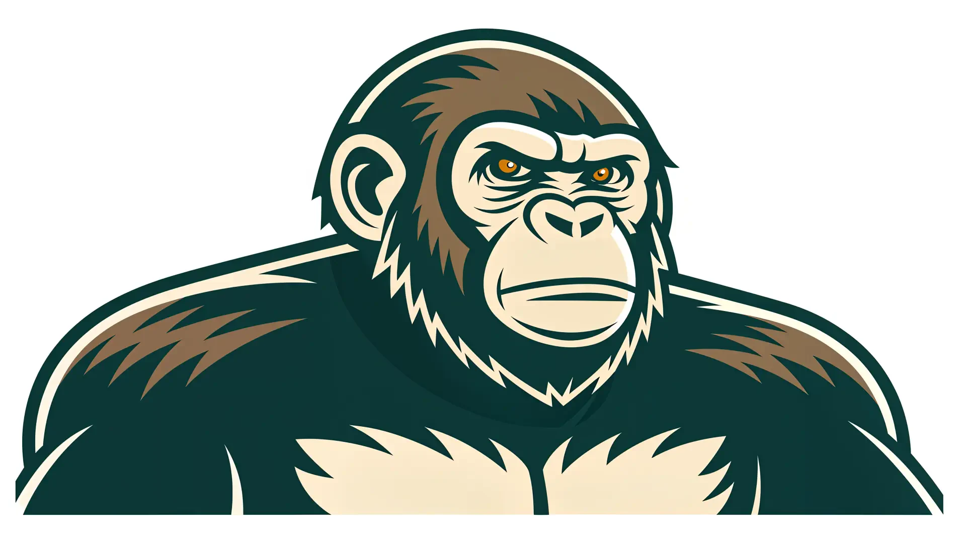 A bold, stylized graphic of an ape with a stern expression, set against a clean background. This image serves as a striking 4K Ultra HD PC desktop wallpaper and background.