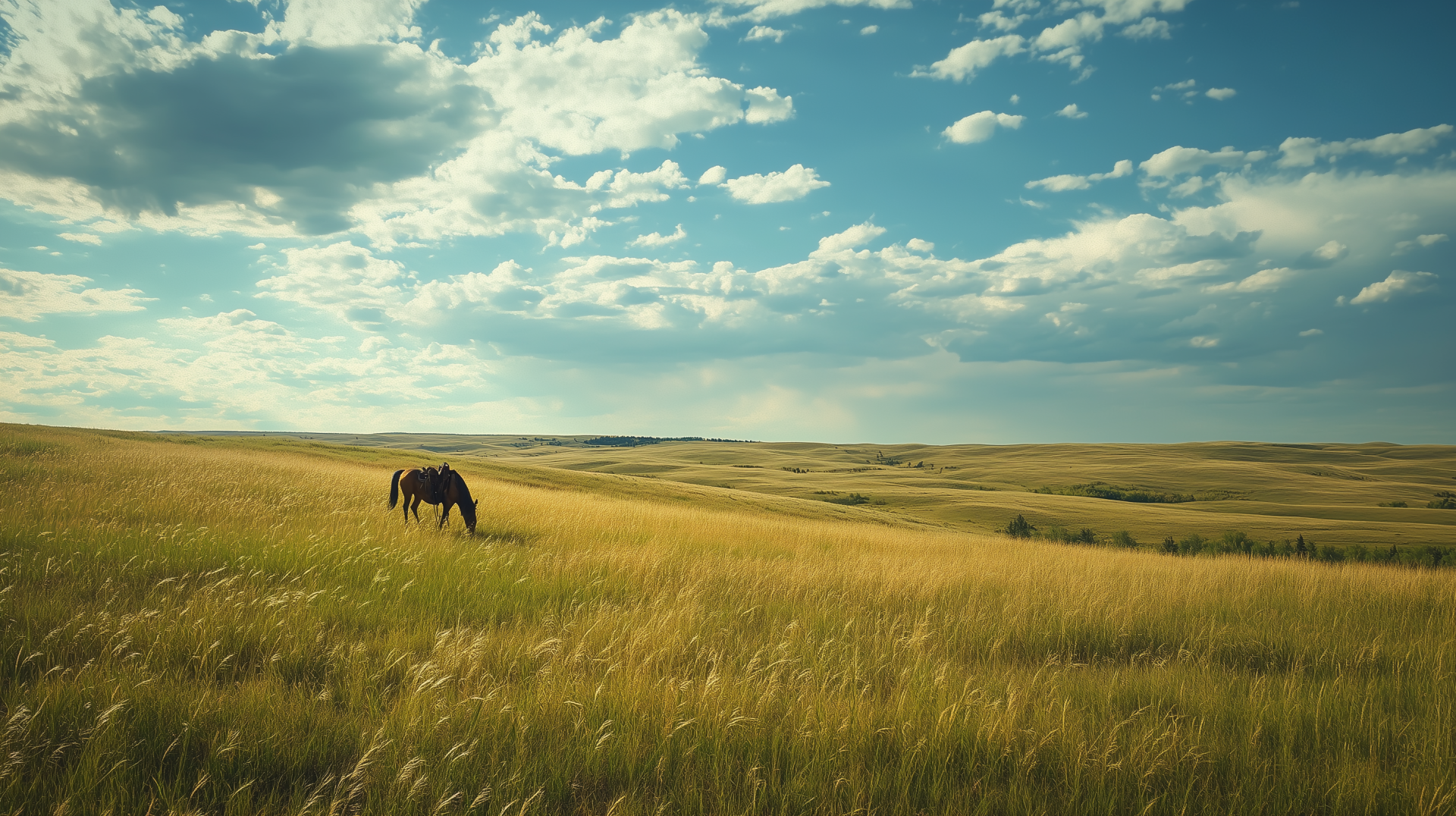 Download North America Landscape Horse Plains HD Wallpaper by michaldunaj