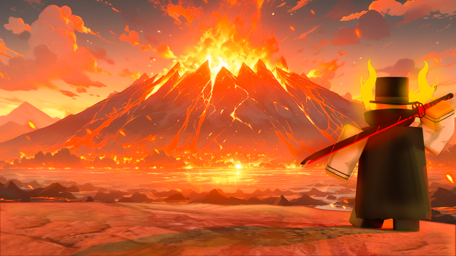 ROBLOX - VOLCANO Warrior wallpaper! by danlydinis