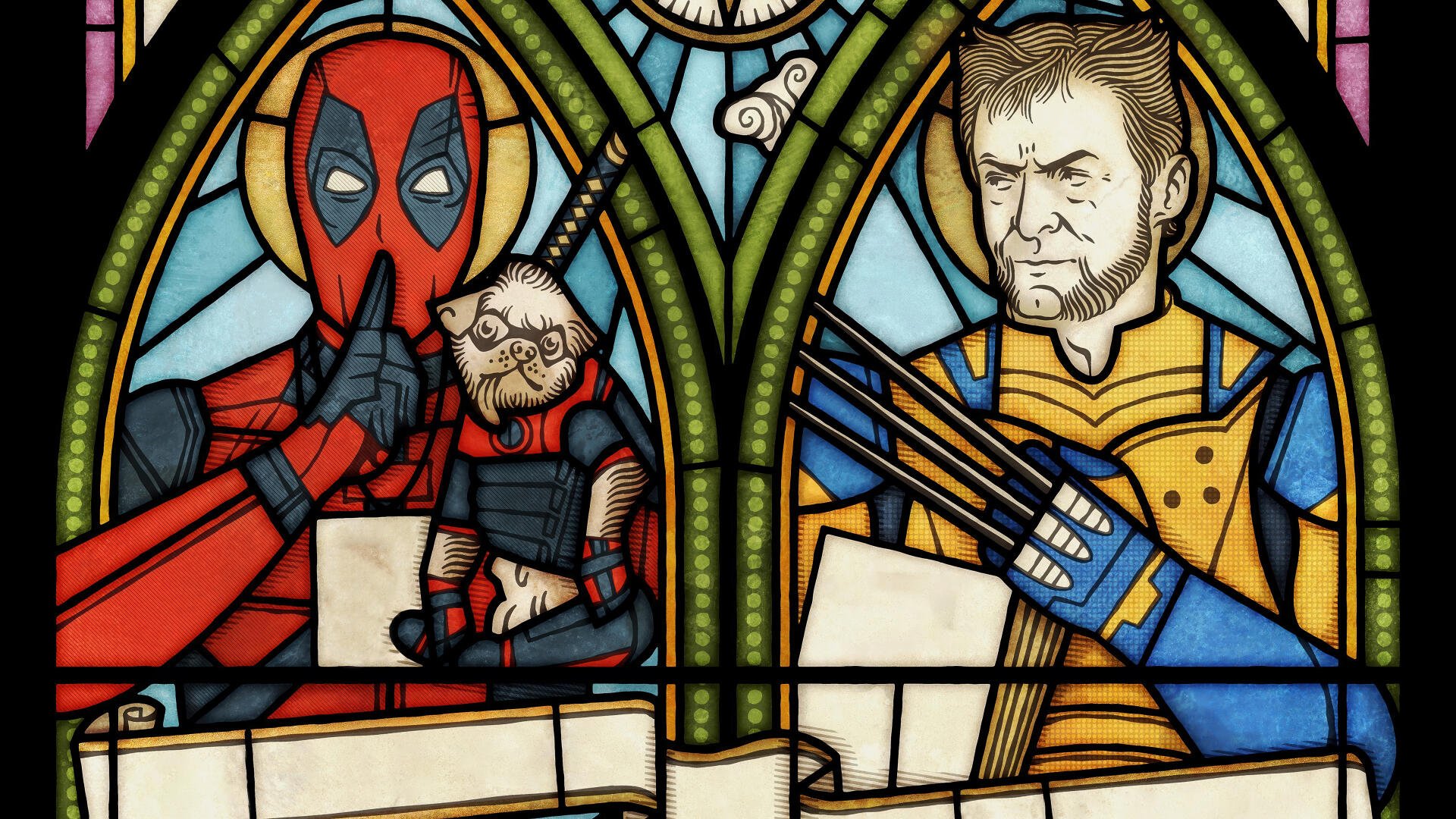 Deadpool & Wolverine: 4K Ultra HD Stained Glass Duo | 3840x2160 ...