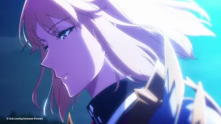 HD anime wallpaper featuring Cha Hae-in from Solo Leveling, showcasing her serene profile with soft lighting and detailed animation style.