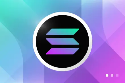 HD wallpaper featuring the Solana logo, set against a vibrant gradient background, representing blockchain technology and cryptocurrency.