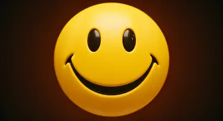 A vibrant yellow smiley face with large black eyes and a broad smile, set against a dark background. This image serves as a cheerful 4K Ultra HD desktop wallpaper.
